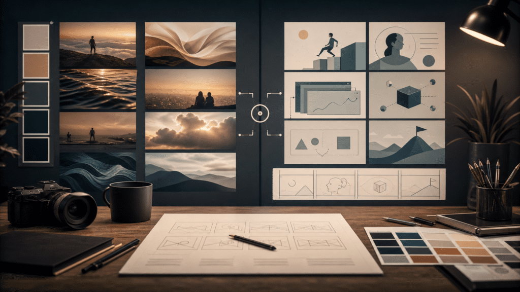 Brand video vs explainer video comparison shown through polished production planning visuals