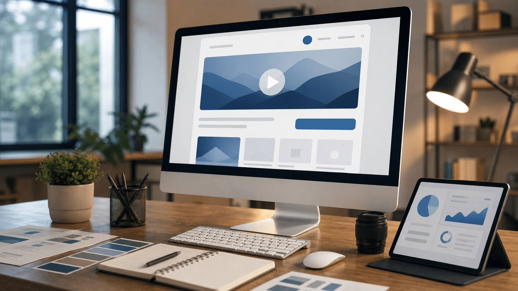 Landing page videos shown on a conversion-focused marketing workspace without text